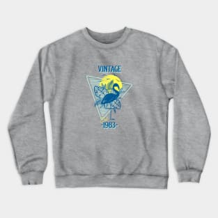 Vintage Est. 1983 Retro Flamingo Crewneck Sweatshirt